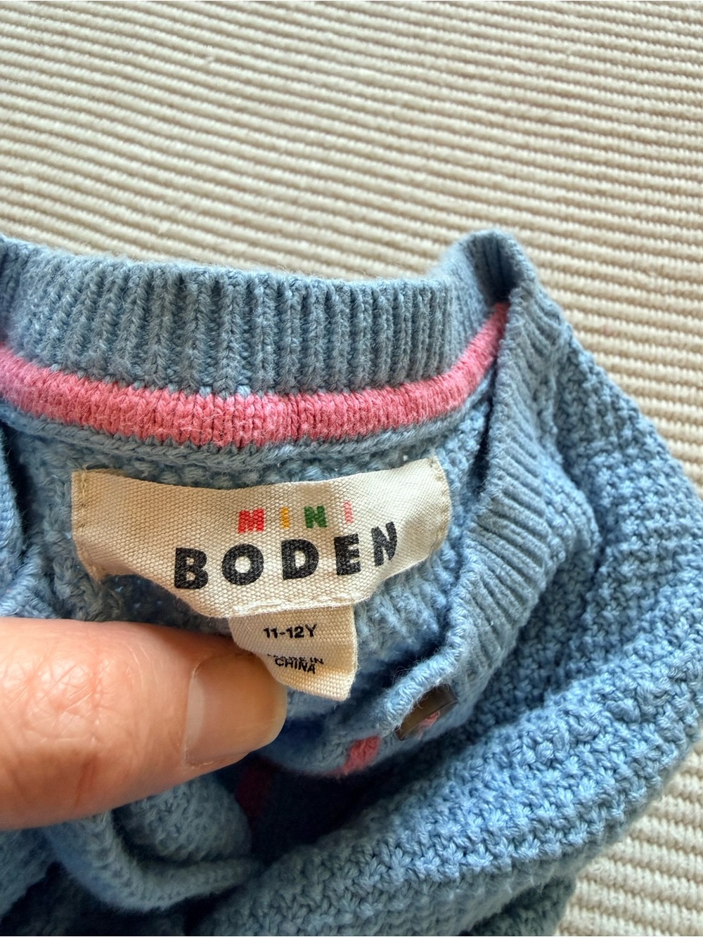 Mini Boden Blue cotton 3 button Cardigan Jacket - Picture 2 of 2